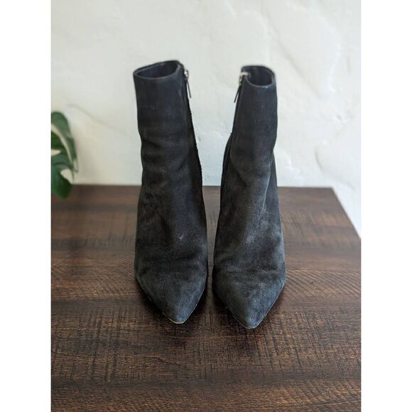 Marc Fisher Black Suede Block Heeled Booties - Size 7.5 - Picture 3 of 9